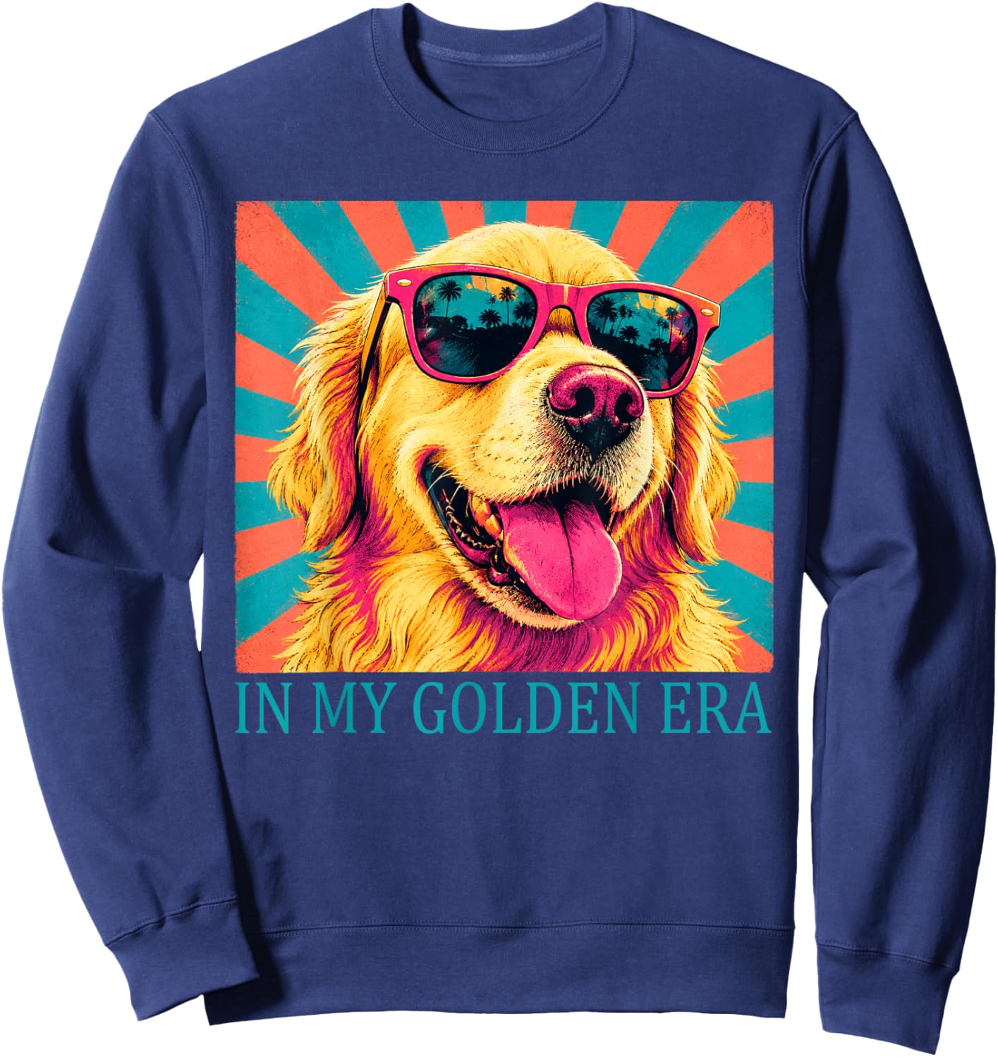 Funny in My Golden Retriever Era Cool Dog Mom Graphic Sweatshirt - Sweatshirt | Navy