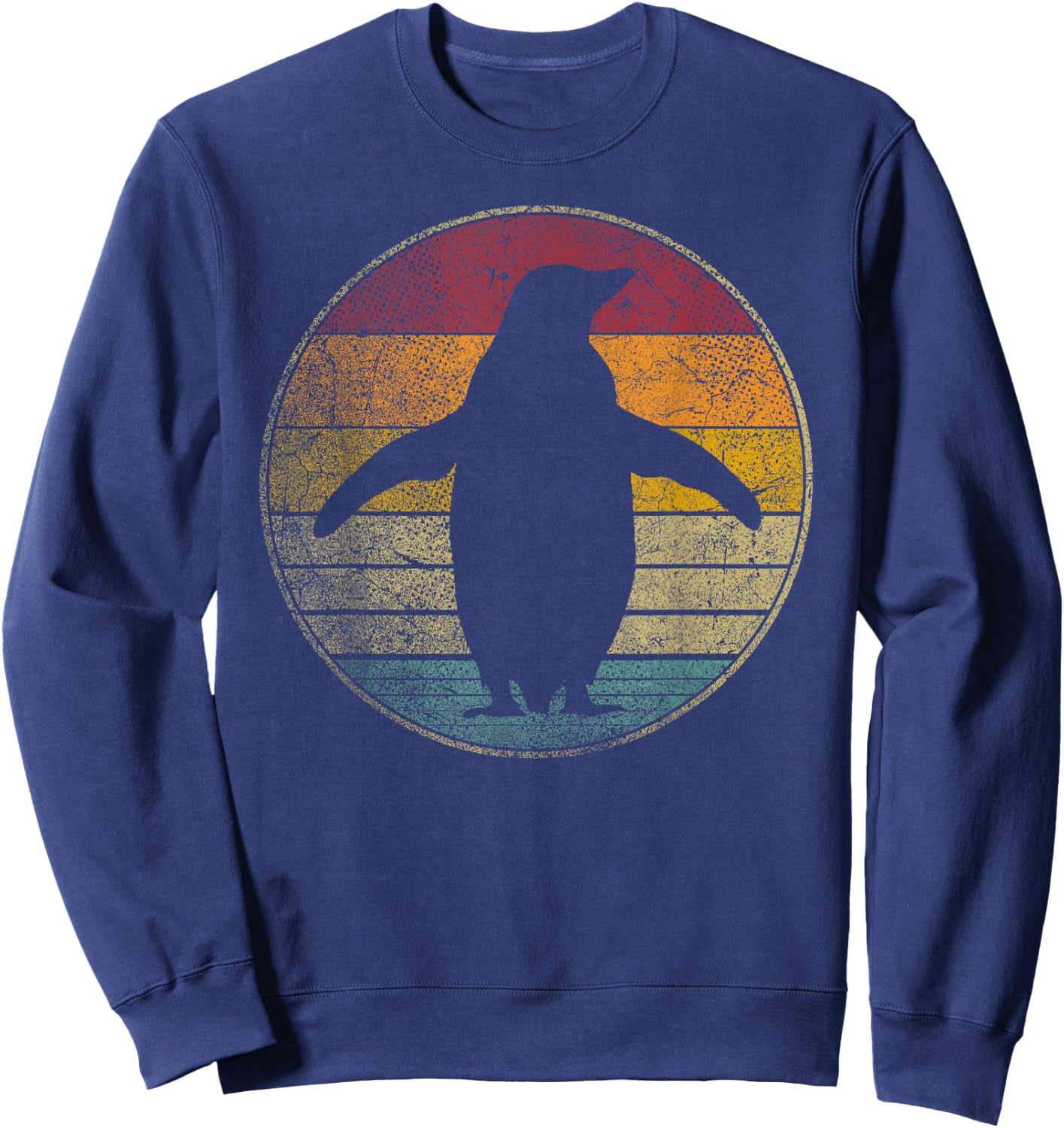 Penguin Bird Nature Ocean Sea Vintage Distressed Retro Sweatshirt - Sweatshirt | Navy