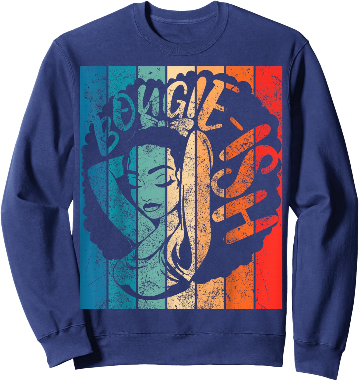 Retro Bougie-ish Mad Hustle Dope Soul Melanin Sweatshirt - Sweatshirt | Navy