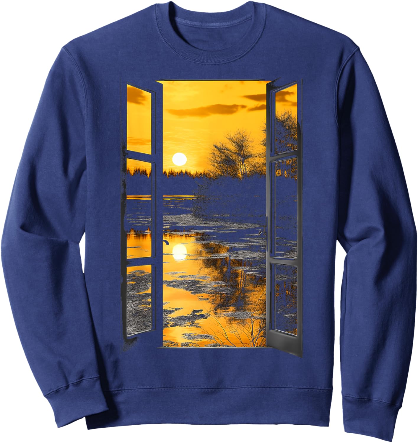 Nature Colorful Artwork Drawing Tree Art Graphic Sweatshirt - Sweatshirt | Navy