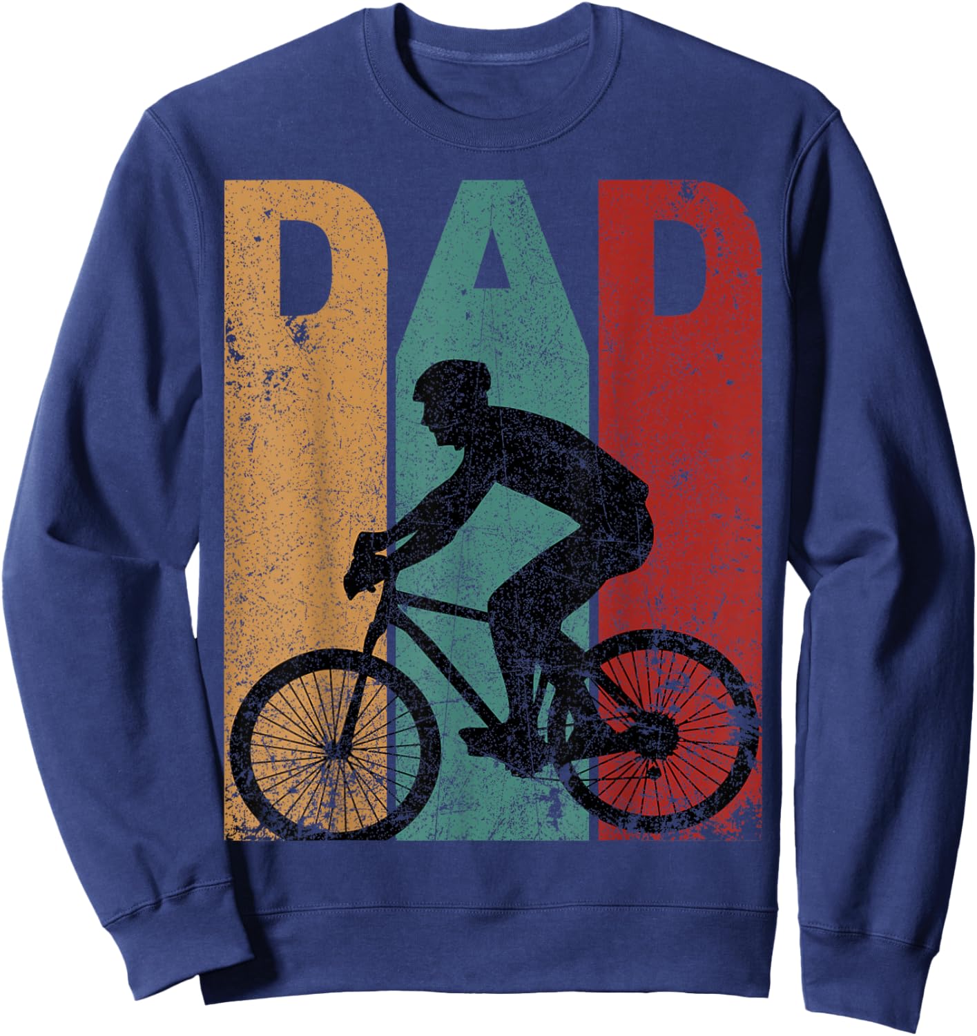 Vintage Bicycle Dad Cycling Cyclist Daddy Father's Day Gift Sweatshirt - Sweatshirt | Navy