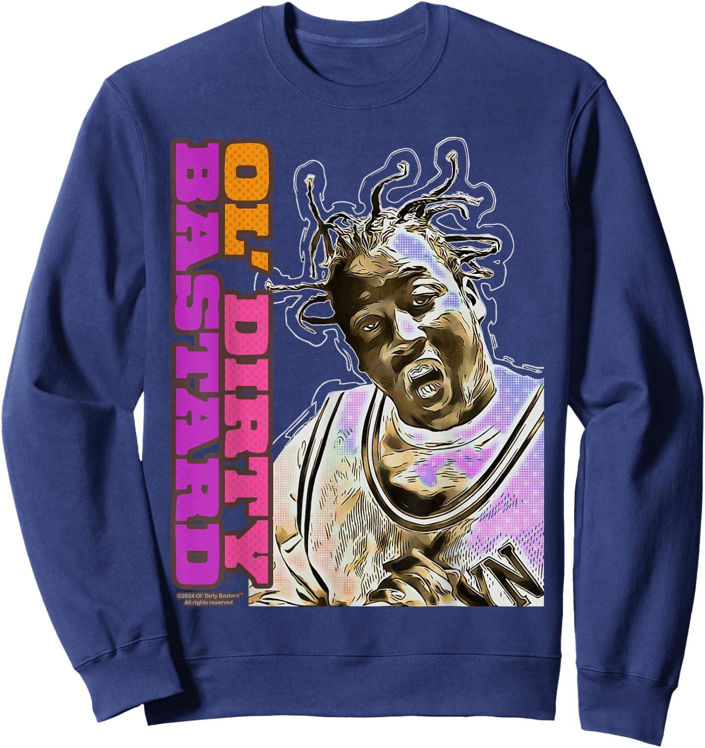 ODB Ol Dirty Ba--ard Icon Retro Comic Hip Hop Gangsta Rap Sweatshirt - Sweatshirt | Navy
