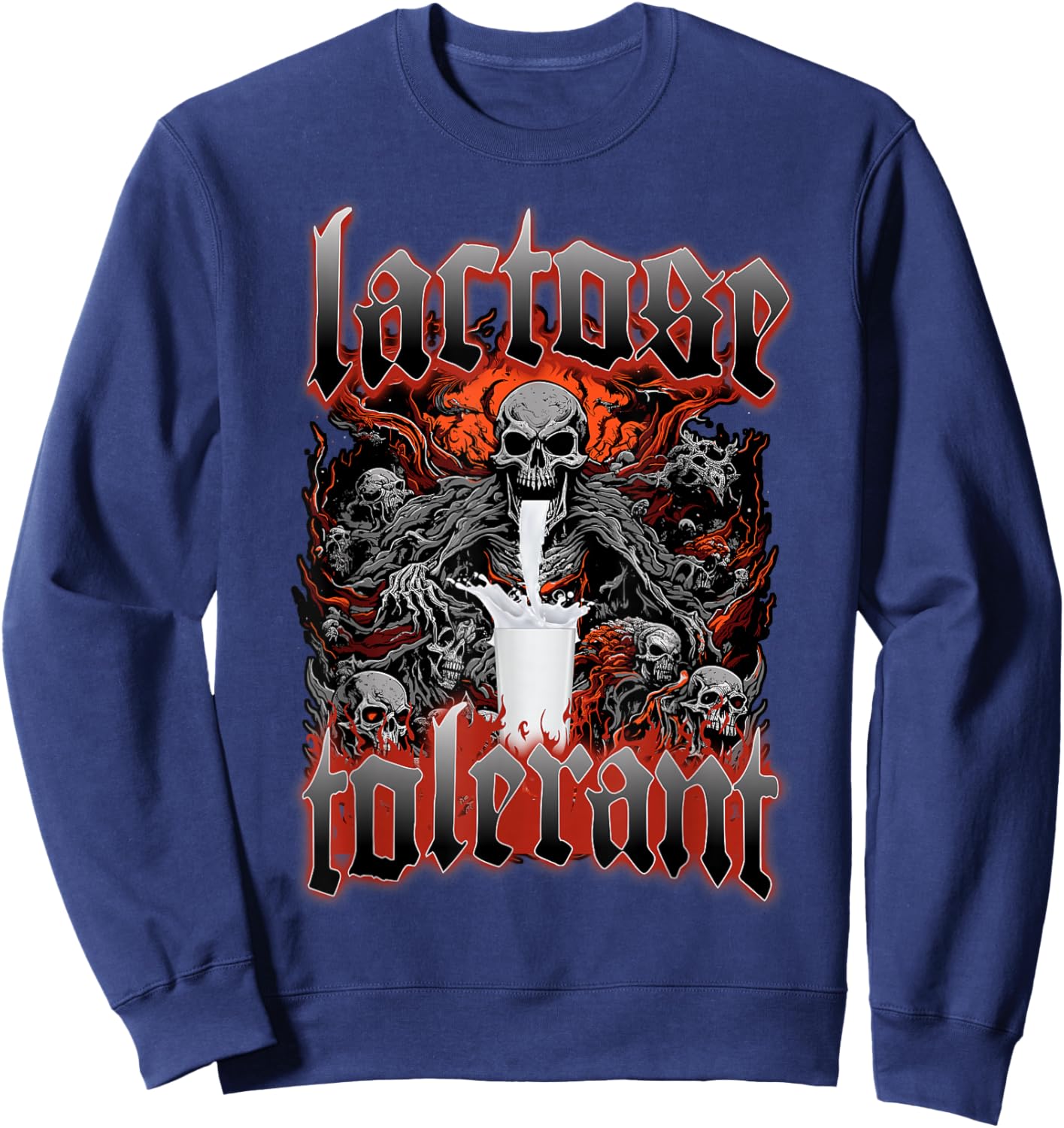 Lactose Tolerant Death Metal Pro Dairy Lactose Tolerant Sweatshirt - Sweatshirt | Navy