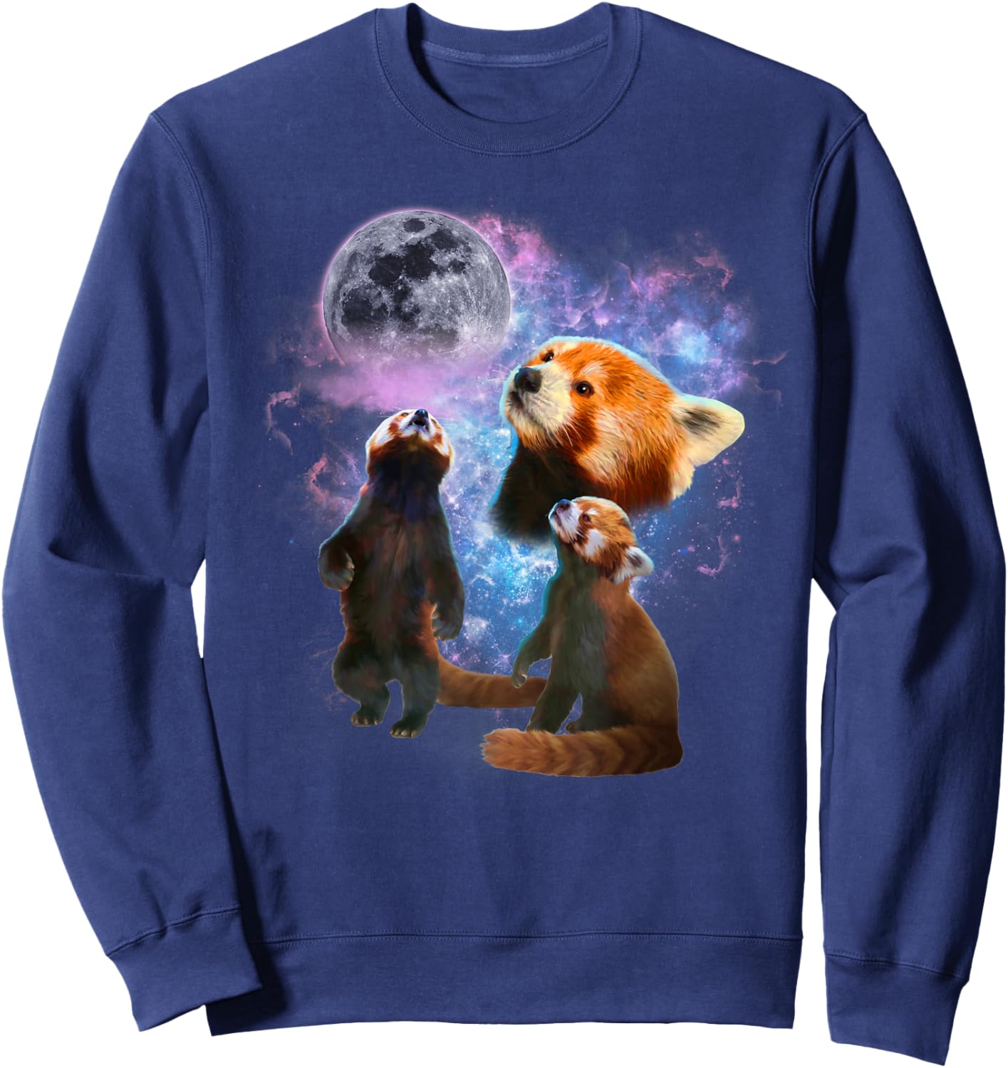 Howling at the Moon Red Panda Shirt - Red Panda Sweatshirt - Sweatshirt | Navy