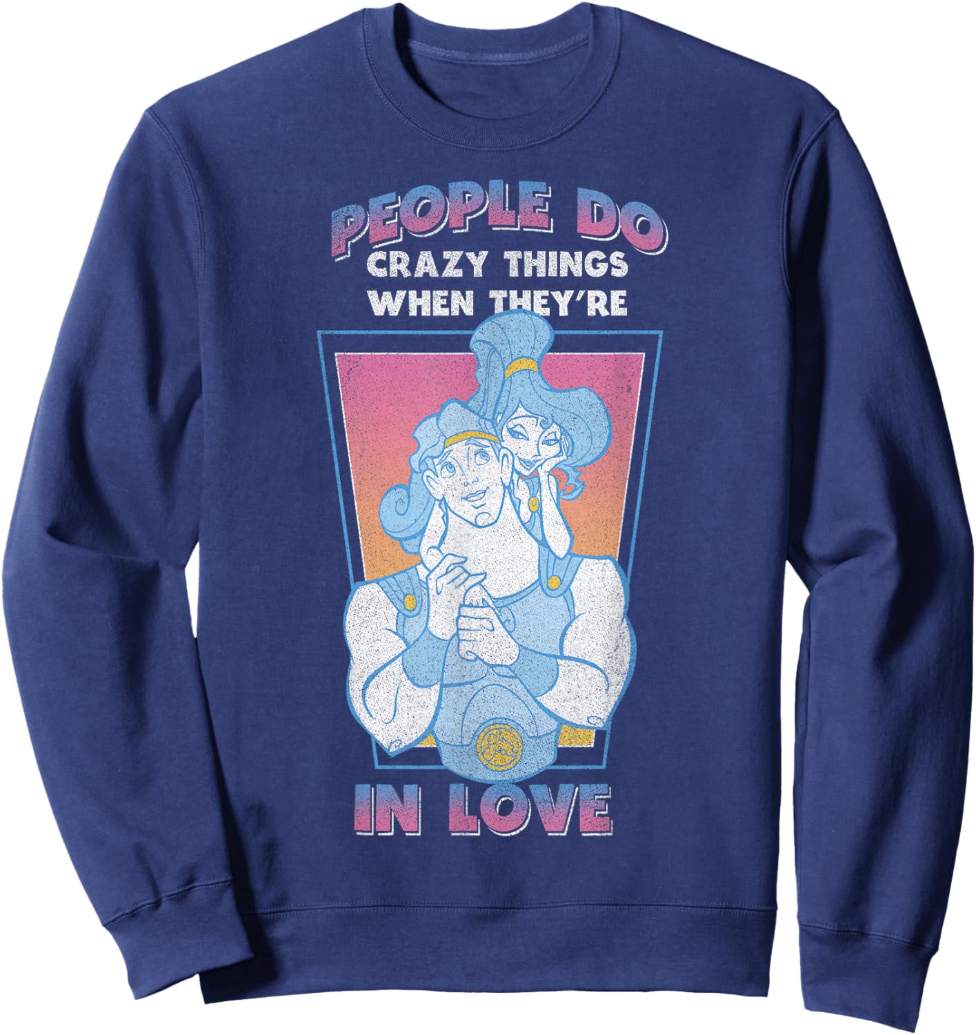 Disney Hercules Valentine's Day Vintage Megara in Love Sweatshirt - Sweatshirt | Navy