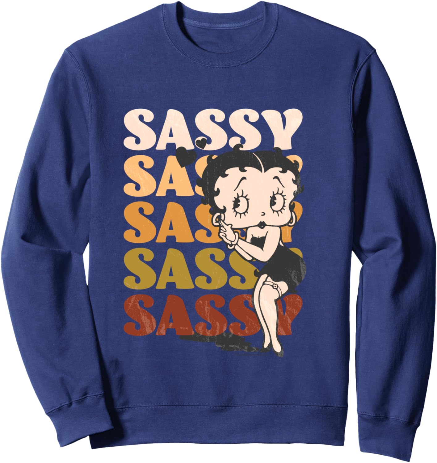 Betty Boop Sassy Sassy Babe Classic Vintage Poster Sweatshirt - Sweatshirt | Navy