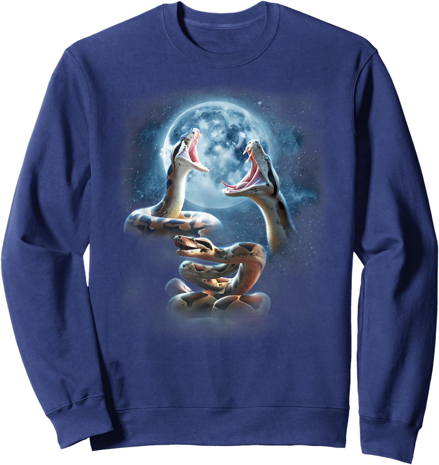 Boa Constrictor Shirt - Snakes Howling at the Moon Sweatshirt - Sweatshirt | Navy
