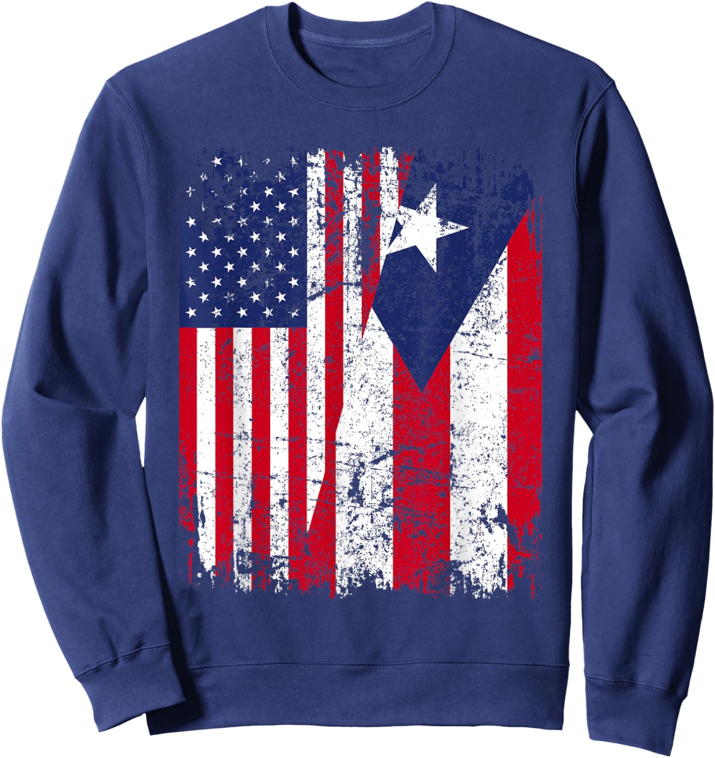 Puerto Rican American Flag | Men Women Kids | Puerto RICO Sweatshirt - Sweatshirt | Navy