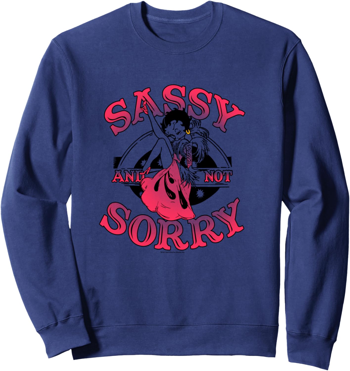 Betty Boop Sassy And Not Sorry Vintage Art Deco Portrait Sweatshirt - Sweatshirt | Navy