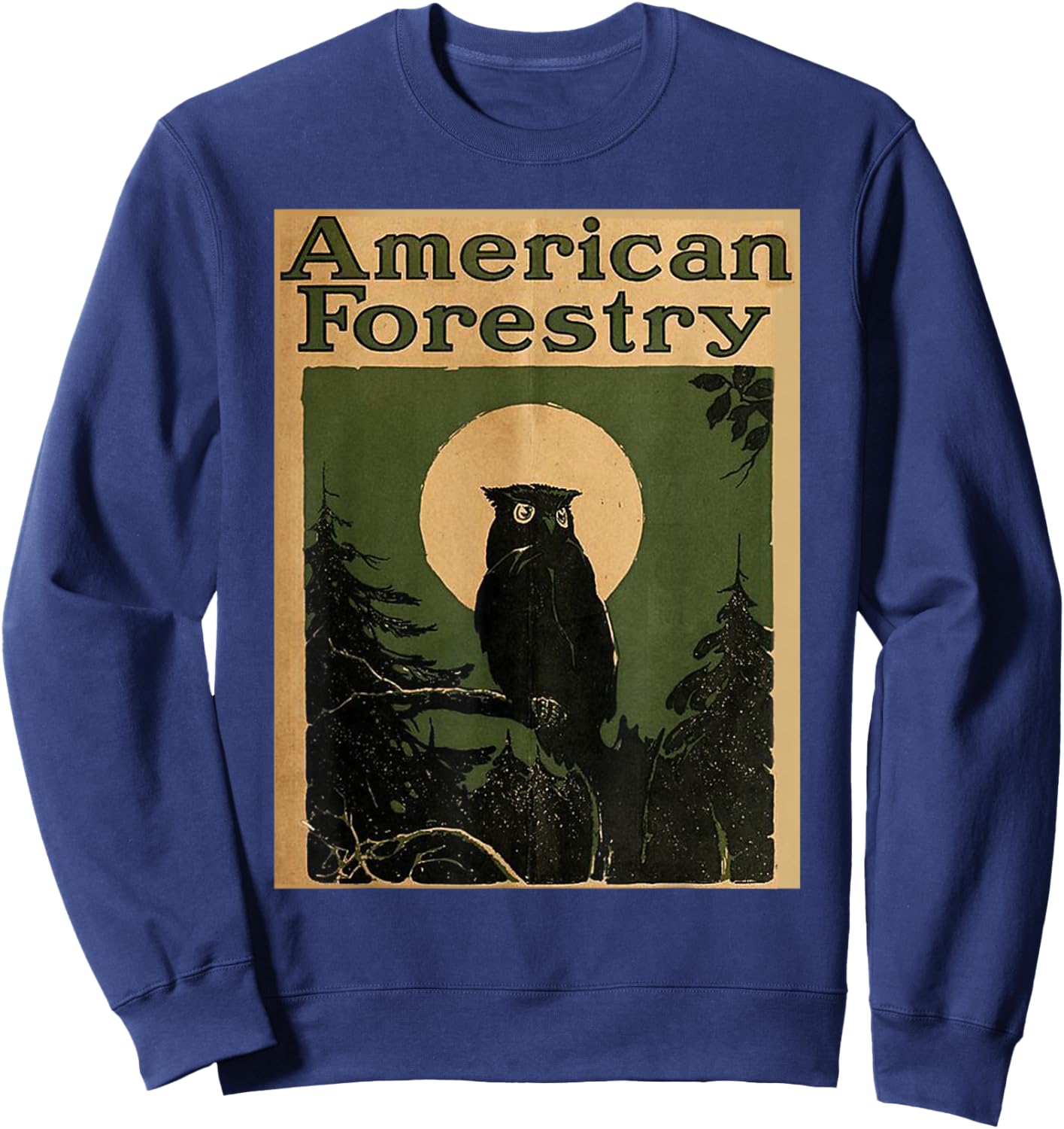 American Forestry Forest Great Owl America Parks Sweatshirt - Sweatshirt | Navy