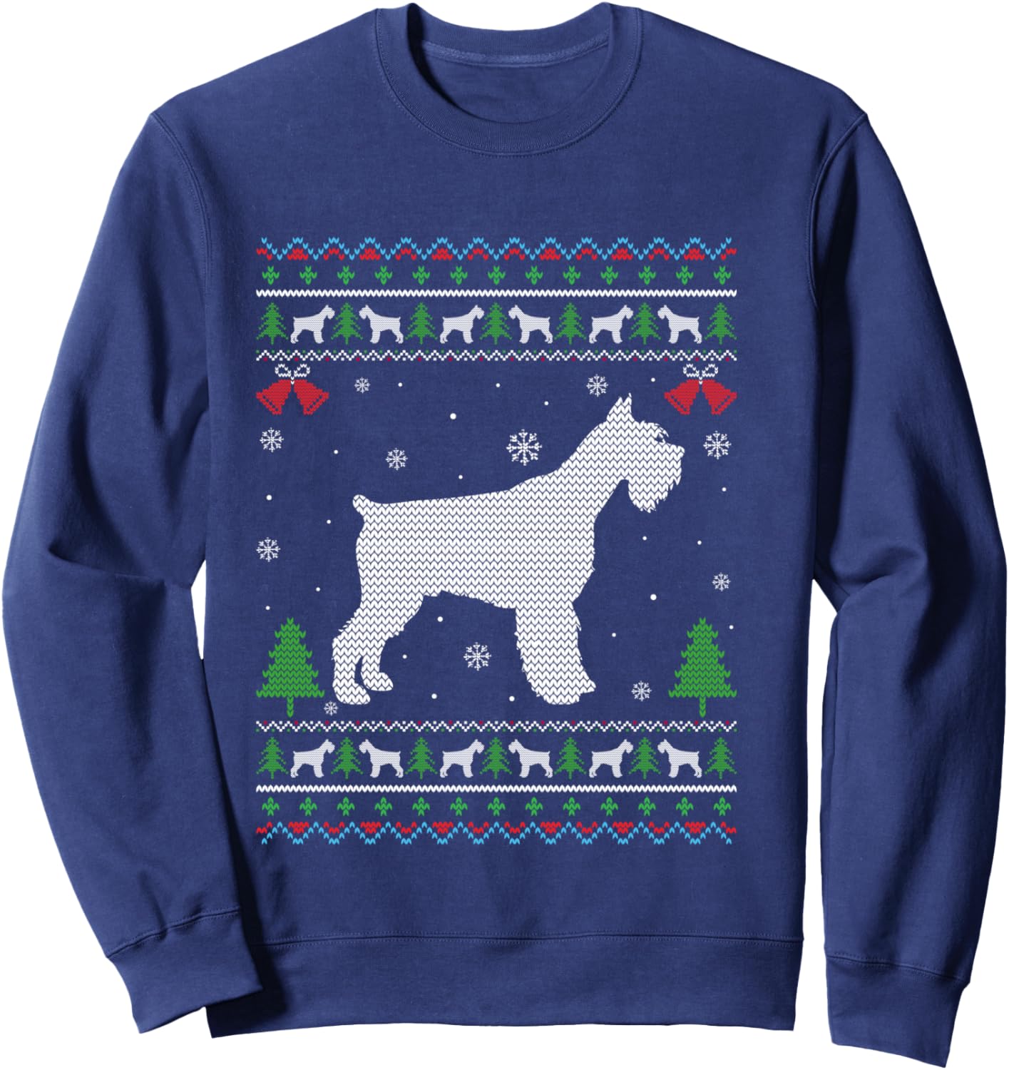 Ugly Xmas Design Schnauzer Dog Ugly Christmas Sweater Funny Sweatshirt - Sweatshirt | Navy