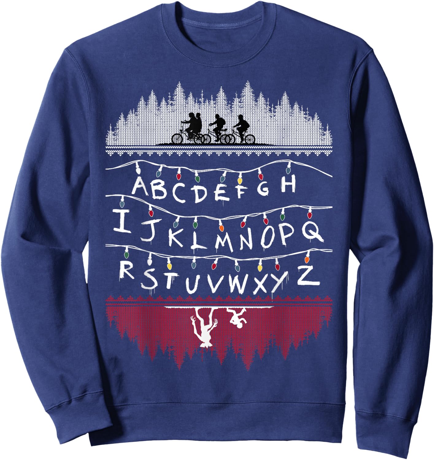 Netflix Stranger Things Alphabet Lights Sweatshirt - Sweatshirt | Navy