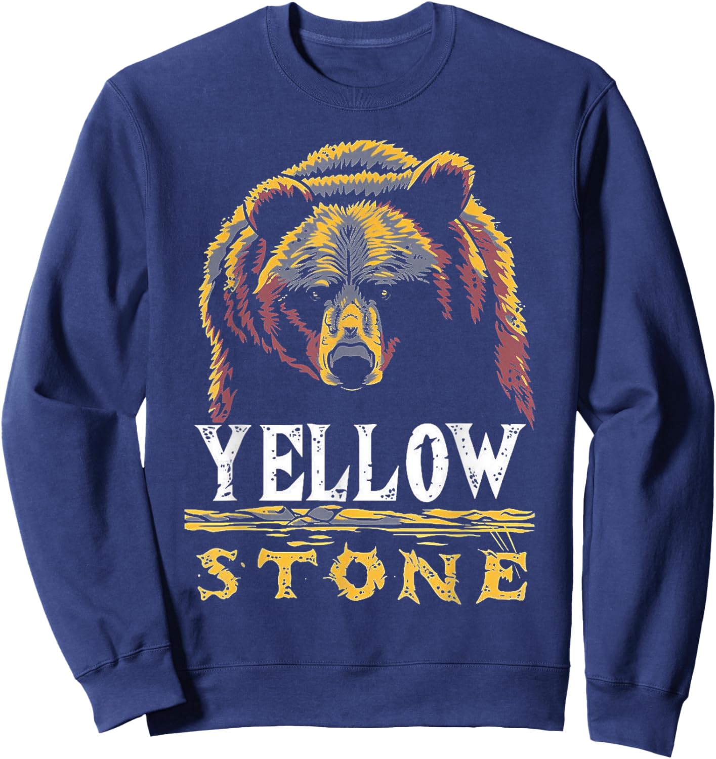 Yellowstone - US National Park Vintage Men Women Kids Retro Sweatshirt - Sweatshirt | Navy