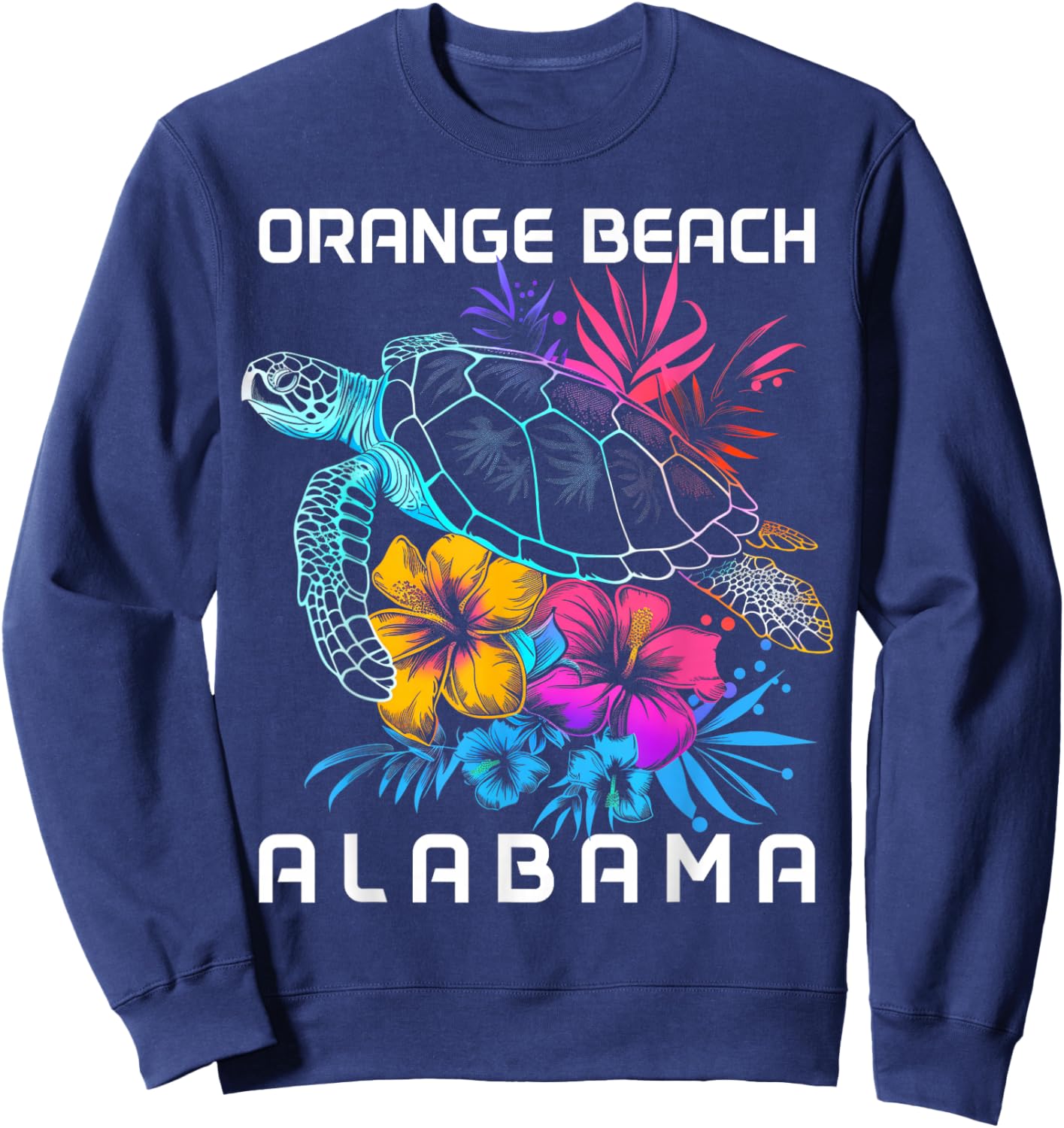 Orange Beach Alabama Sea Turtle Surf Surfer Sweatshirt - Sweatshirt | Navy