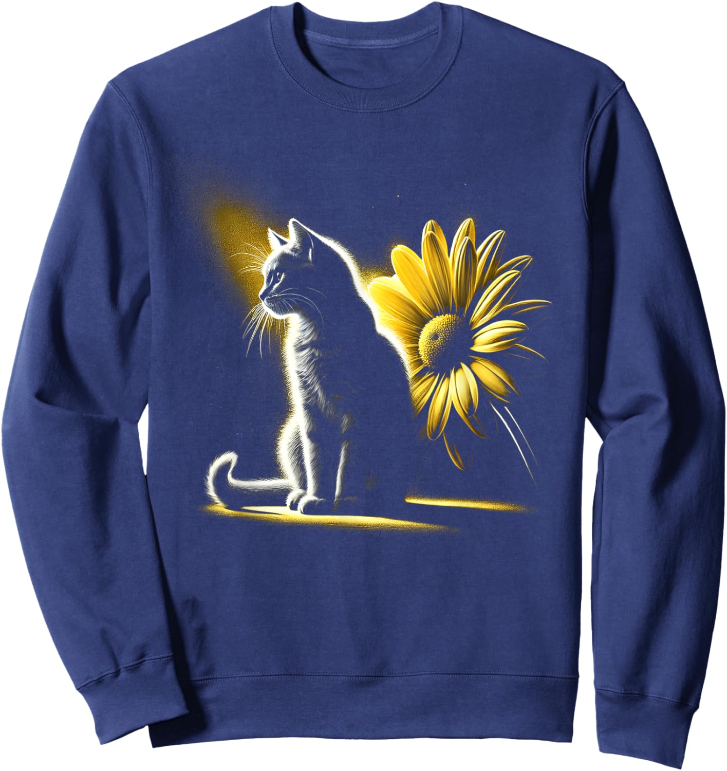 Meo Cat Flowers Artwork Women Kids Sweatshirt - Sweatshirt | Navy
