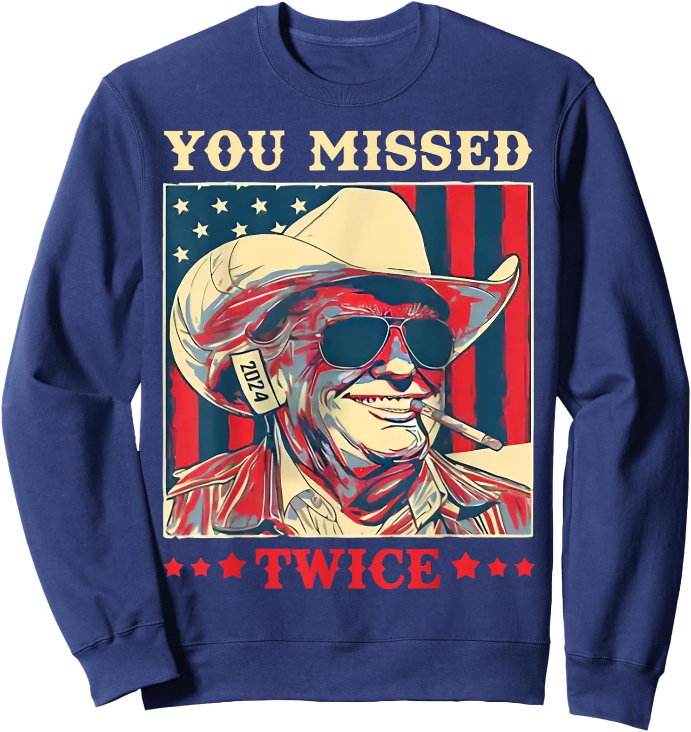 Trump You Missed Twice Sweatshirt - Sweatshirt | Navy