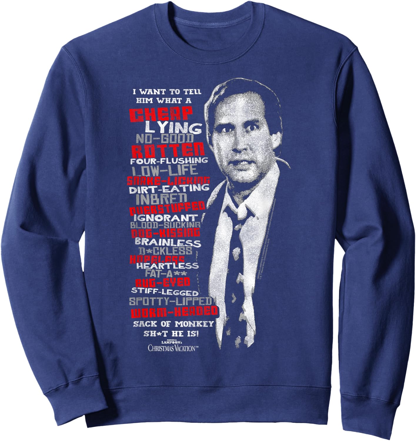 Christmas Vacation Profanities Small Sweatshirt - Sweatshirt | Navy