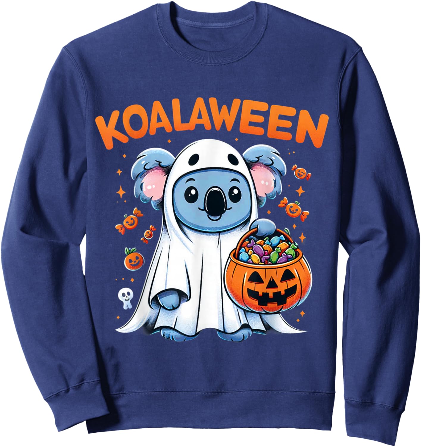Funny Ghost Koala Halloween Koalaween Candy Sweatshirt - Sweatshirt | Navy