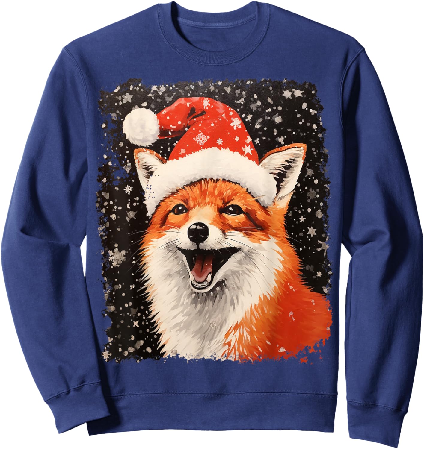 Cute Christmas Fox Sweatshirt - Sweatshirt | Navy