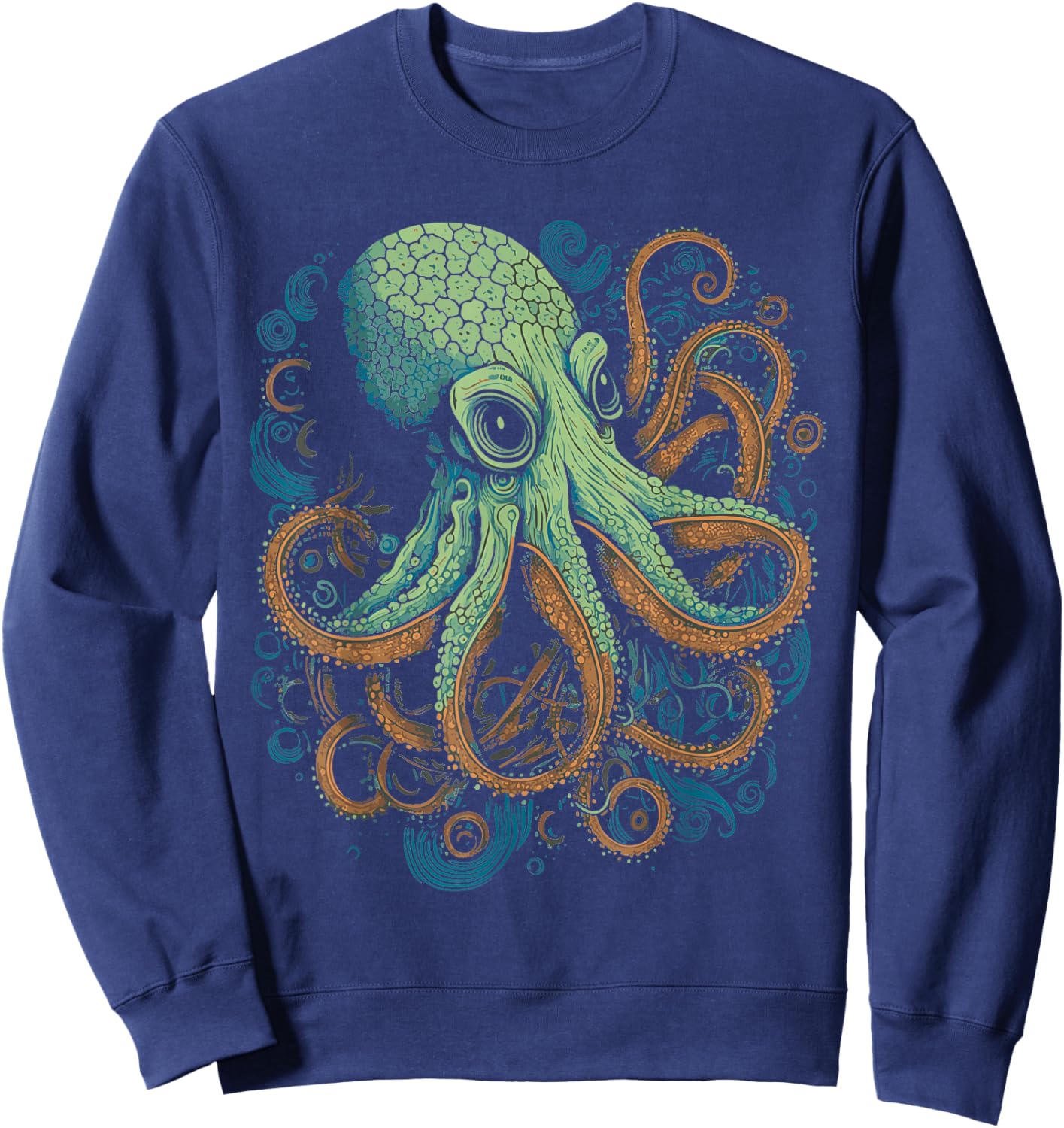Beautiful Octopus Ocean Animal Lover Artistic Graphic Sweatshirt - Sweatshirt | Navy