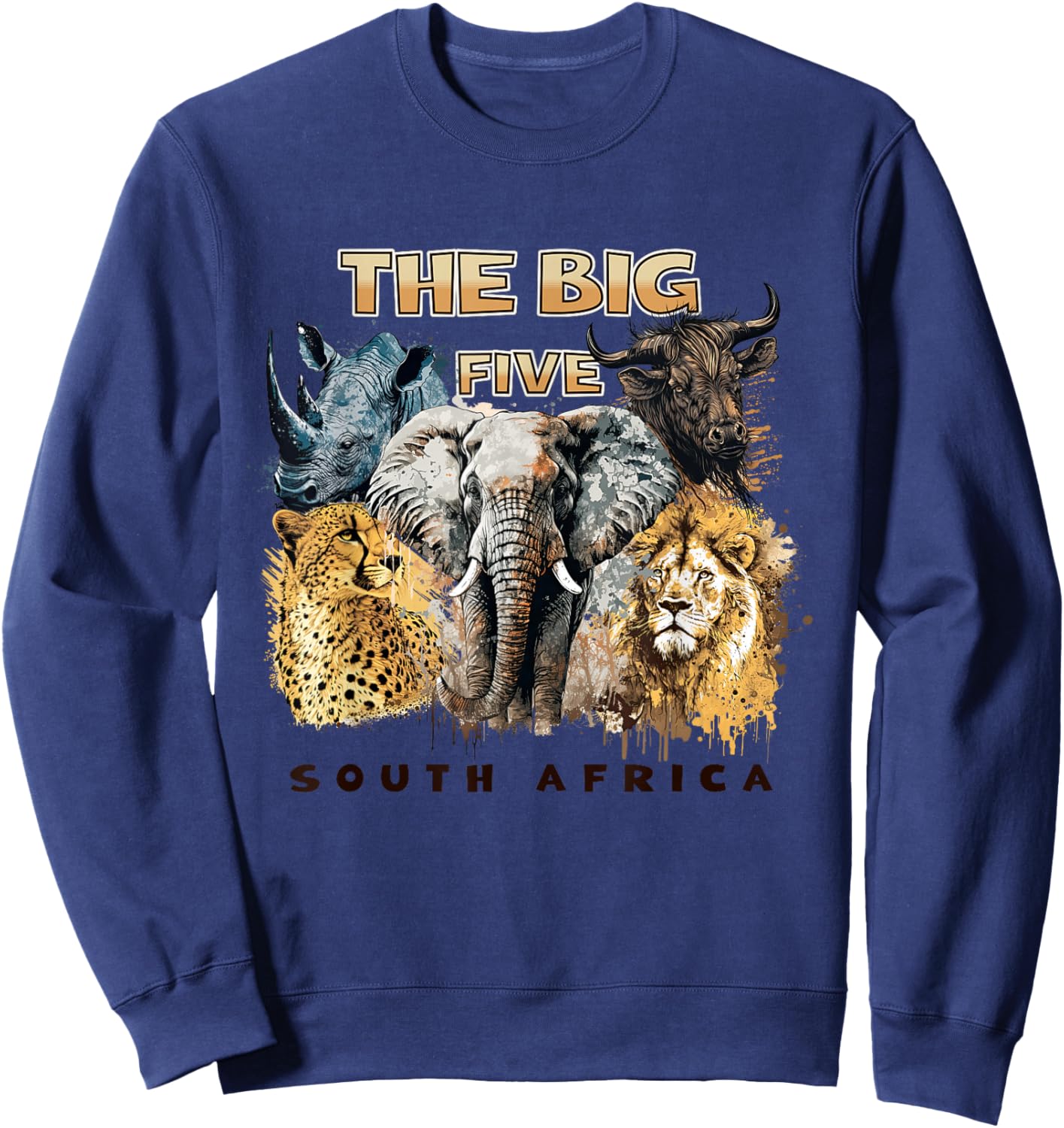 The Big Five South Africa South African Animals Sweatshirt - Sweatshirt | Navy