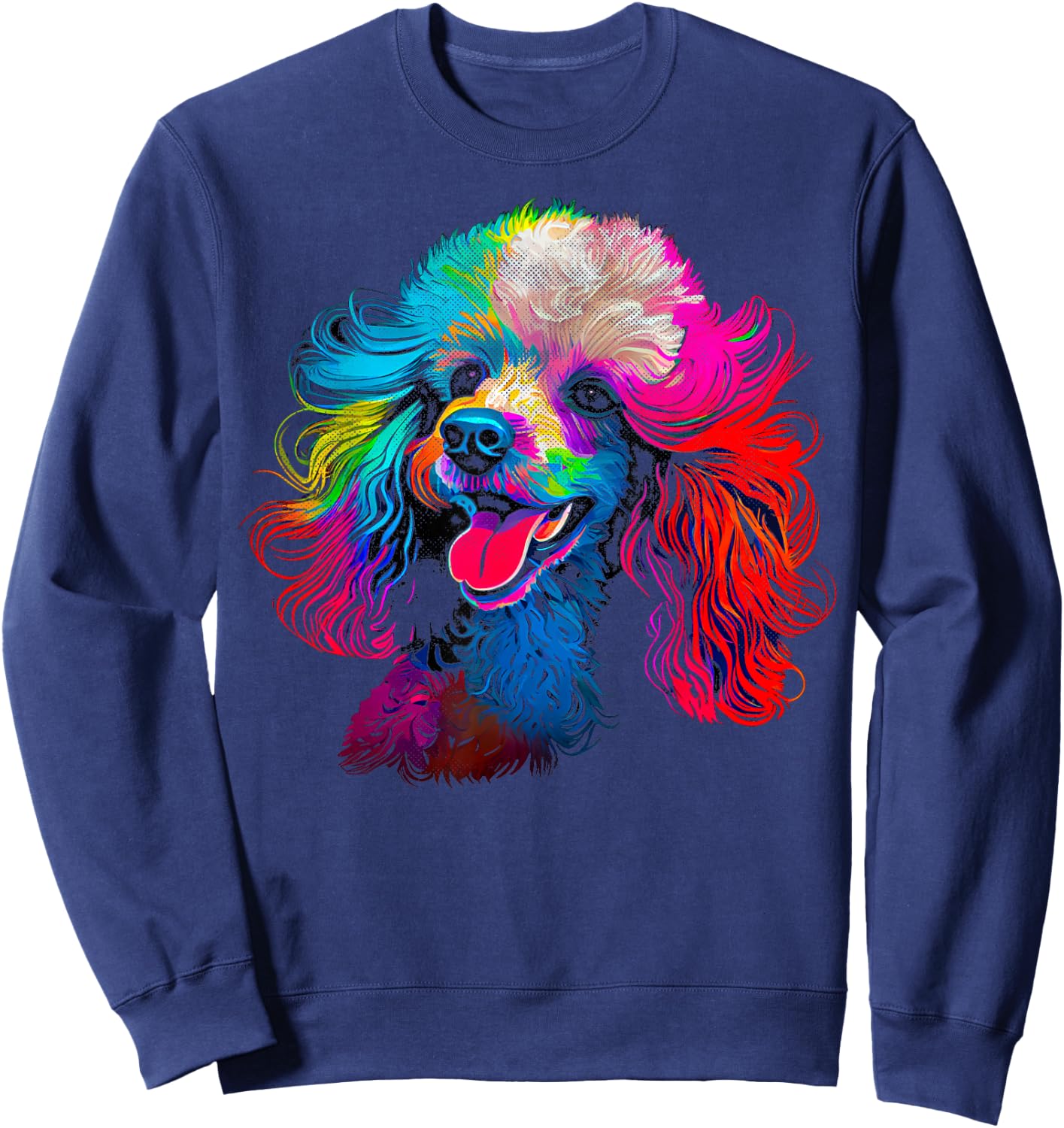 A Poodle Face Dog Black Sweatshirt - Sweatshirt | Navy