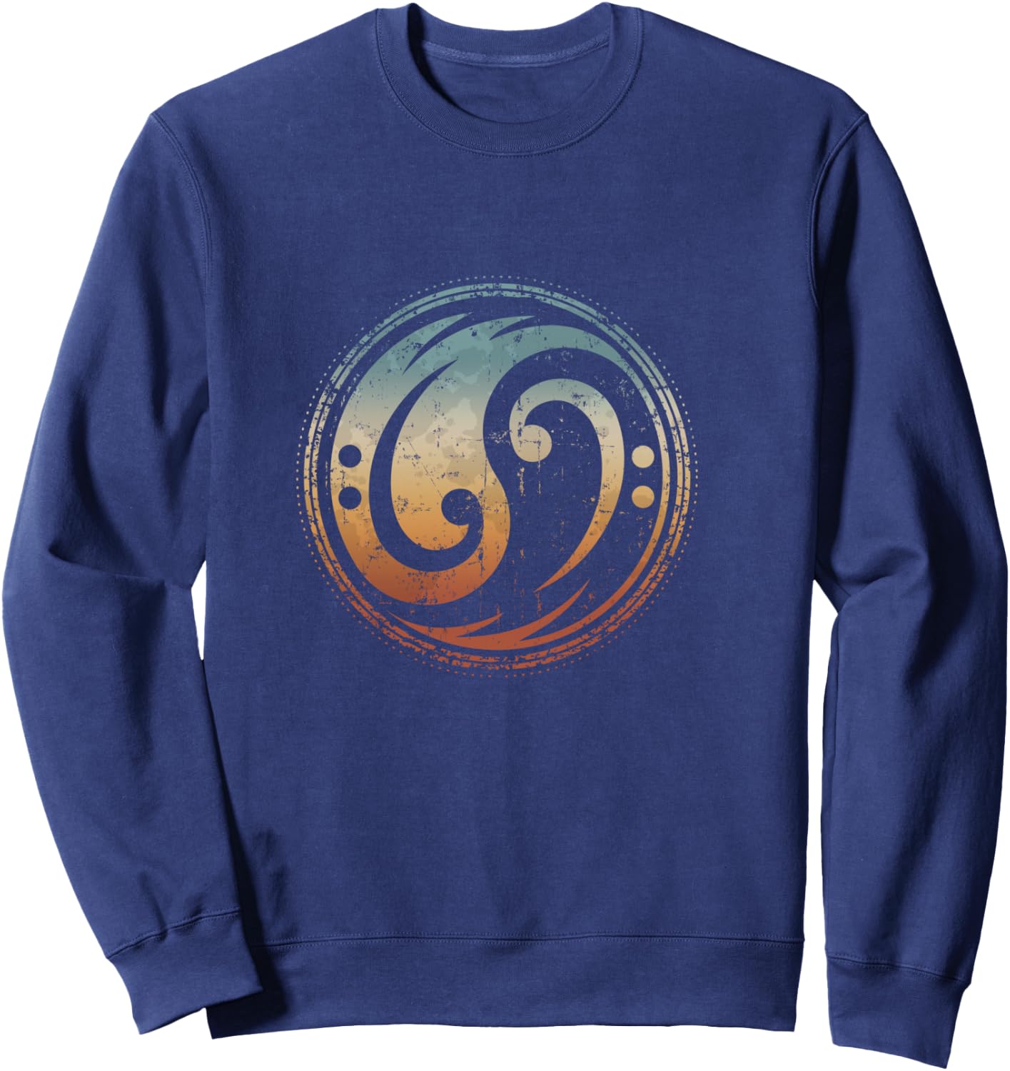 Bass Guitar Clef Yin Yang Vintage for Bassist & Bass Player Sweatshirt - Sweatshirt | Navy