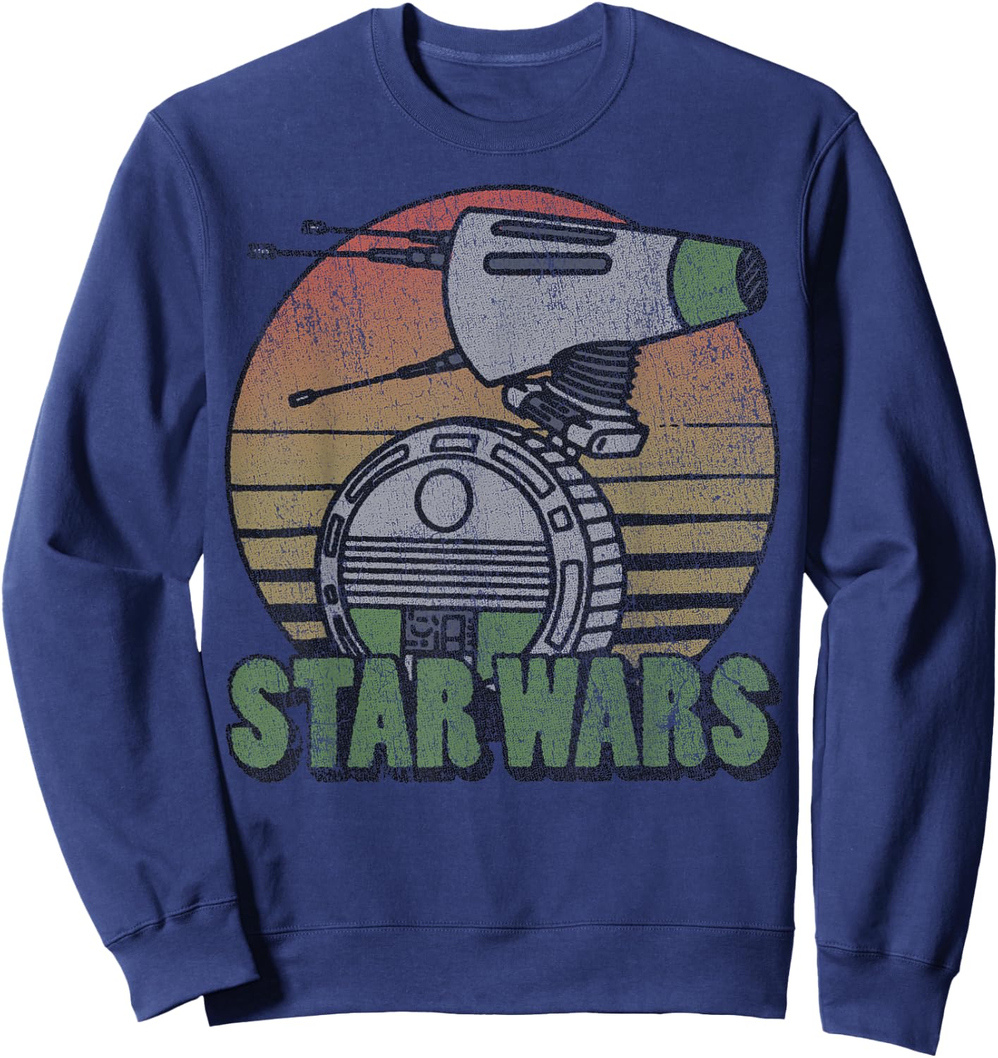 Star Wars The Rise of Skywalker D-0 Distressed Retro Sweatshirt - Sweatshirt | Navy