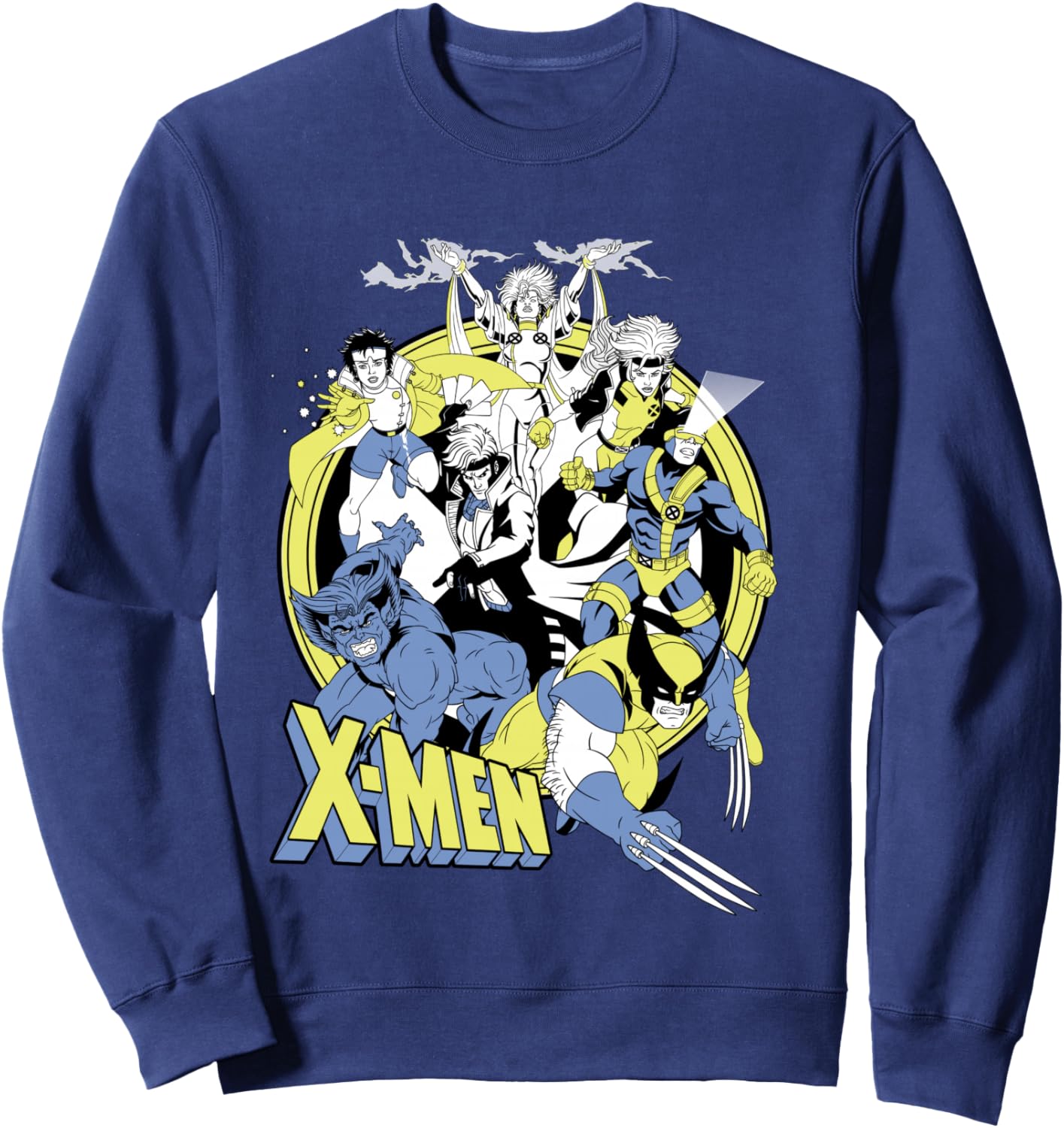 Marvel X-Men Retro Action Group Shot Logo Sweatshirt - Sweatshirt | Navy