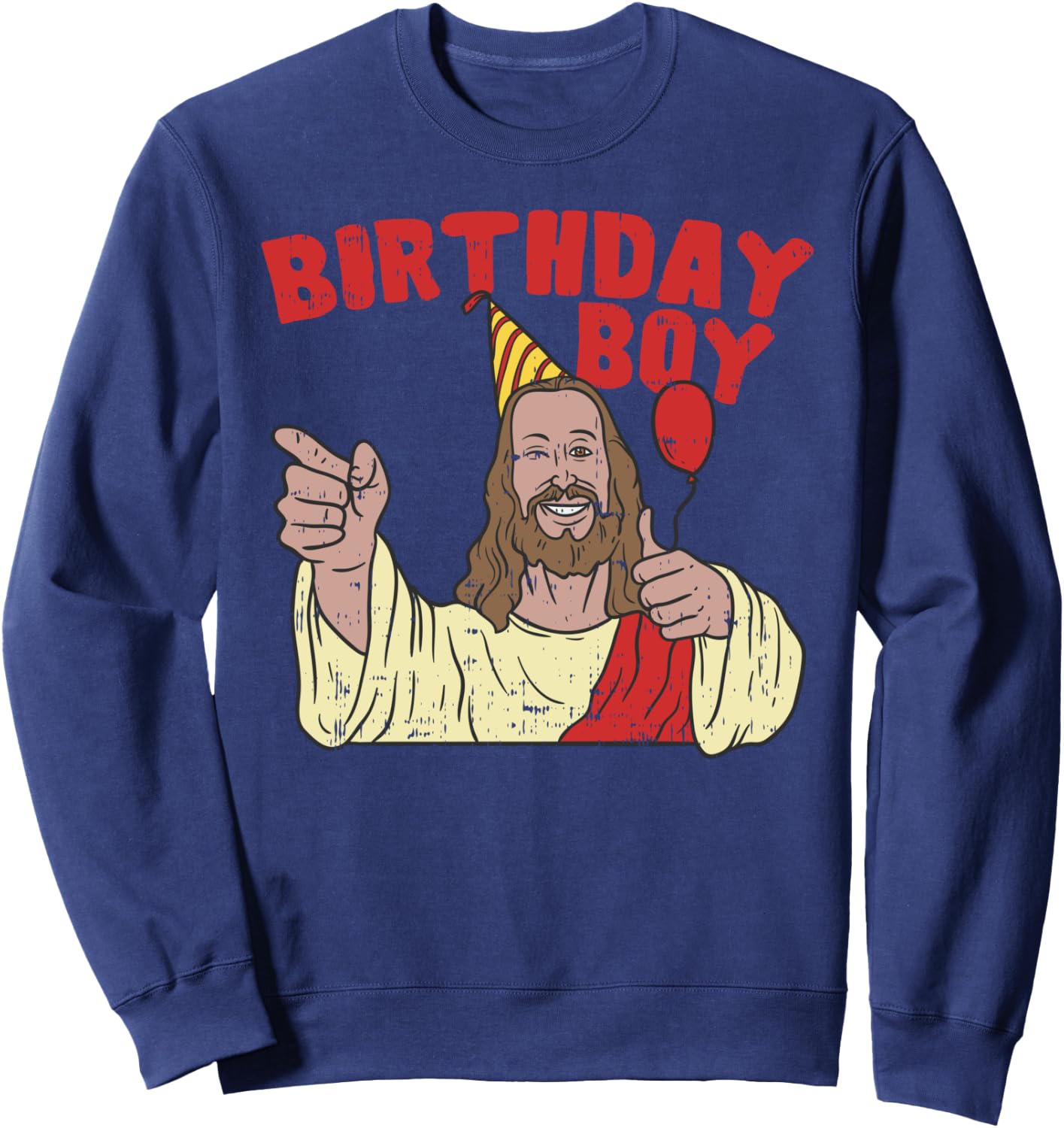 Christmas Birthday Boy Funny Jesus Religion Christian Gift Sweatshirt - Sweatshirt | Navy