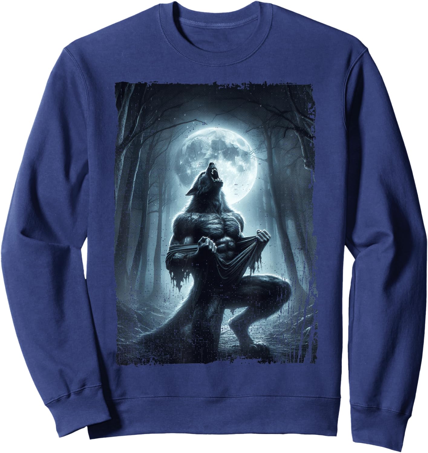 Werewolf Ripping Meme Wolf Howling Wolves Lover Sweatshirt - Sweatshirt | Navy