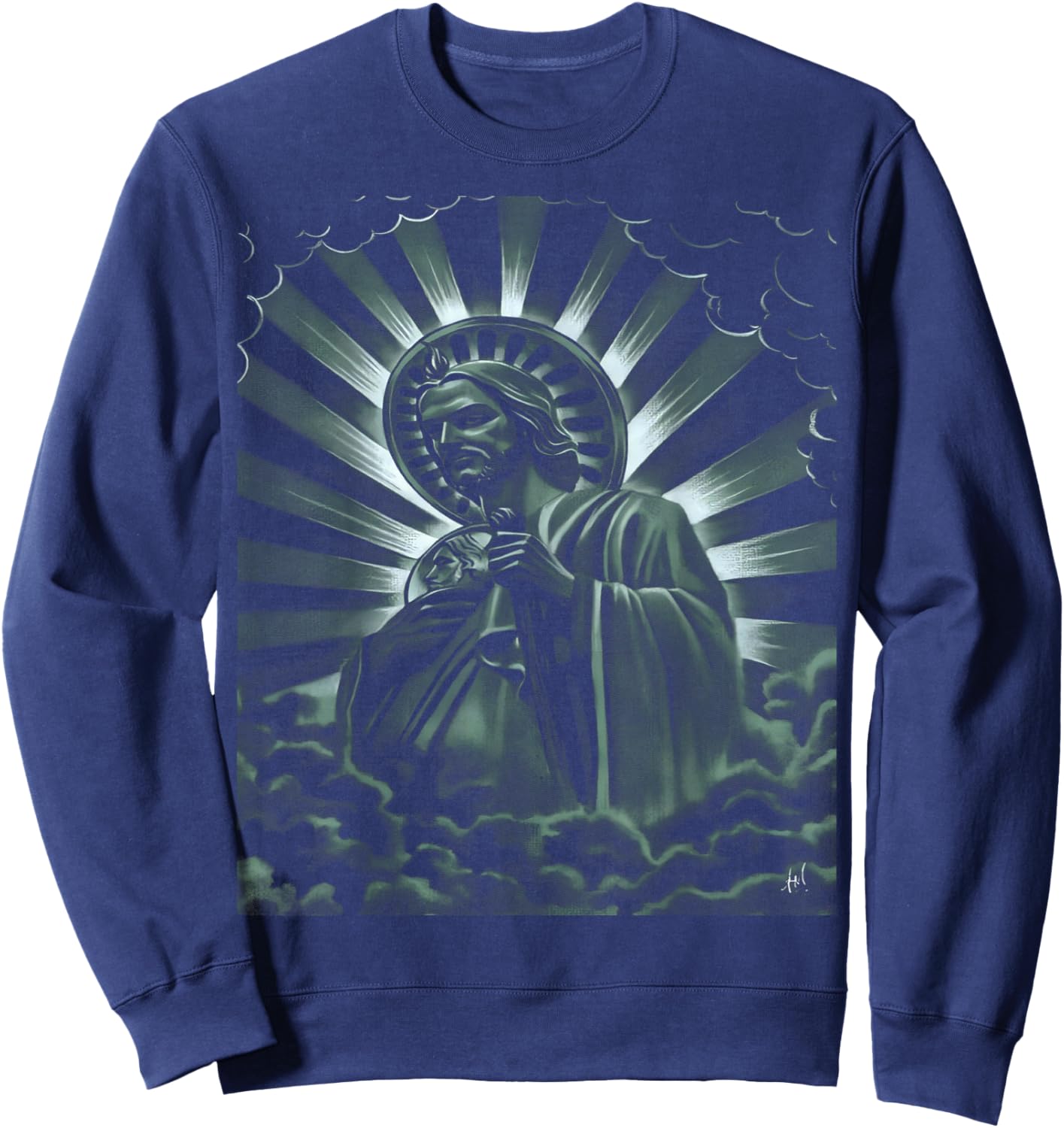 Glorioso apóstol San Judas Tadeo Milagroso Mexicans Catholic Sweatshirt - Sweatshirt | Navy