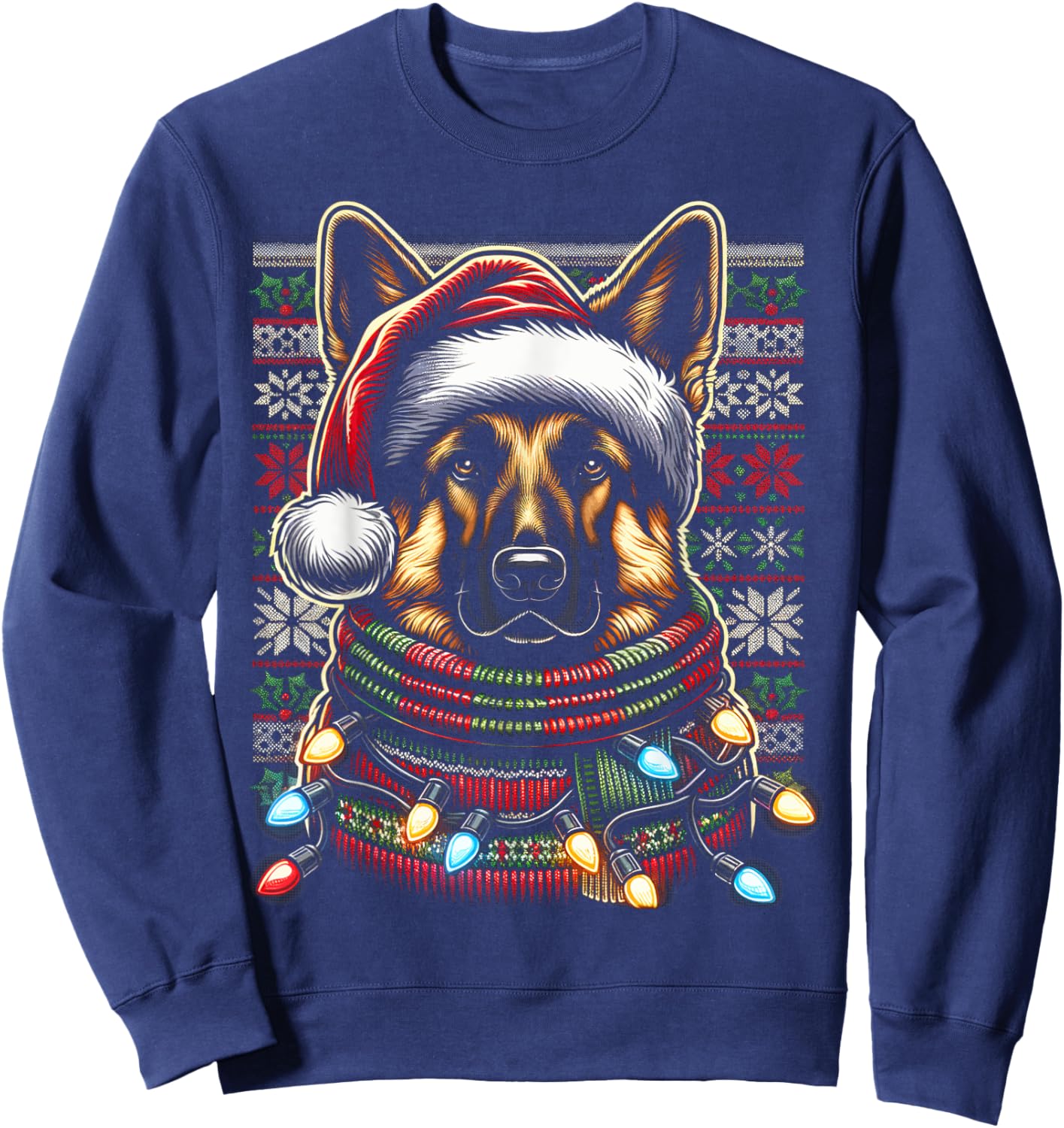 Christmas German Shepherd Xmas Shepherd Mom Dog Lover Sweatshirt - Sweatshirt | Navy