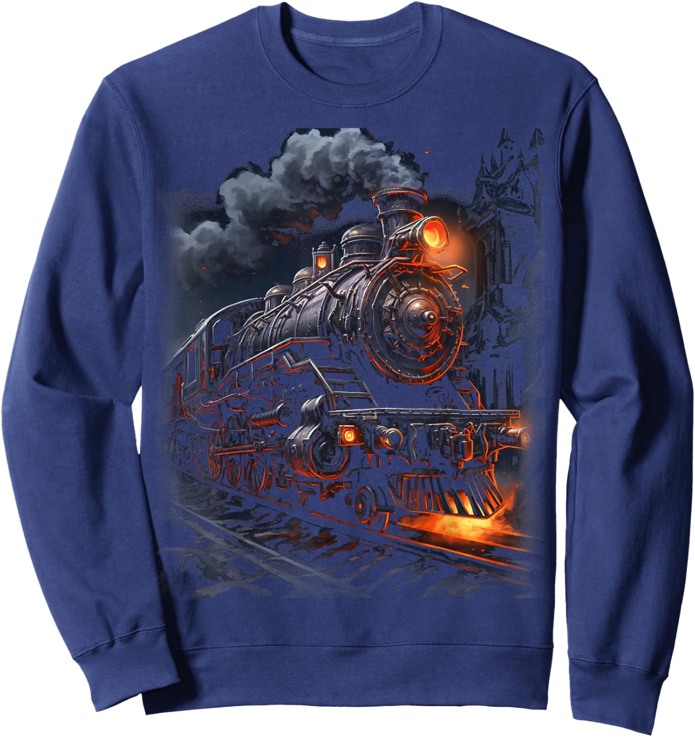 Steam Engine Train Steam Train Locomotive vintage Train Sweatshirt - Sweatshirt | Navy