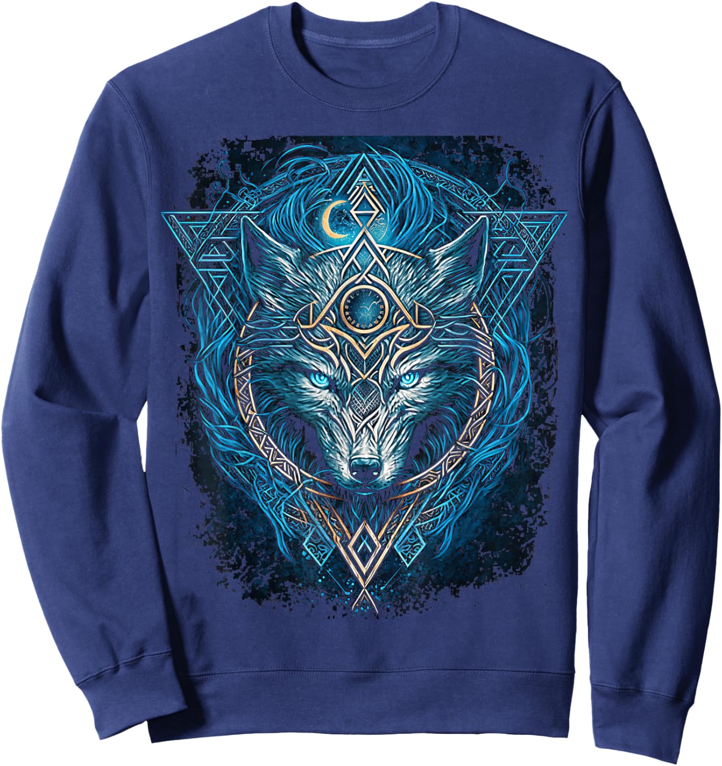Odins Wolf Viking Norse Runes Nordmann Mythology Sweatshirt - Sweatshirt | Navy