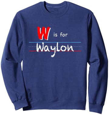 W Is For Waylon, boys custom personalized name kids school Sweatshirt - Sweatshirt | Navy