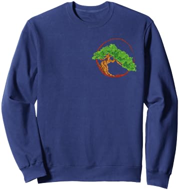 Funny Plant Lover & Gifts Bonsai Tree Logo Miniature Plants Trees Japanese Gardening Sweatshirt - Sweatshirt | Navy