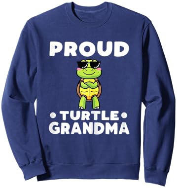 Proud Turtle Grandma Tortoise Lover Sweatshirt - Sweatshirt | Navy