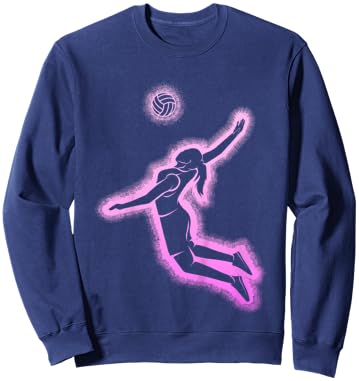 Volleyball Mädchen Damen Schwarz S V-Ausschnitt Kurzarm Klassisch Pull-On 1 Count Sweatshirt - Sweatshirt | Navy