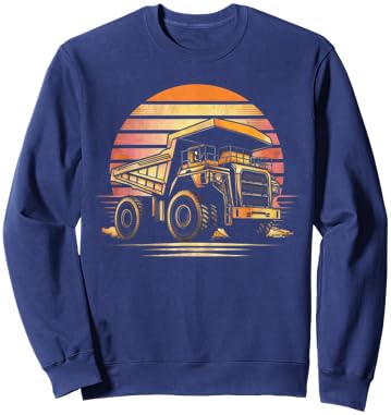 Retro Mining Truck - Mining Truck Driver Mechanic Engineer Sweatshirt - Sweatshirt | Navy