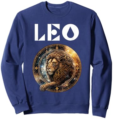 Cool Leo Zodiac Horoscope Astrology , Small, Black Sweatshirt - Sweatshirt | Navy