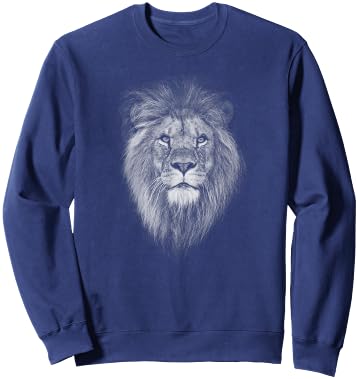 Lion Face Cool Zoo Animal Head Wildlife Africa Sweatshirt - Sweatshirt | Navy