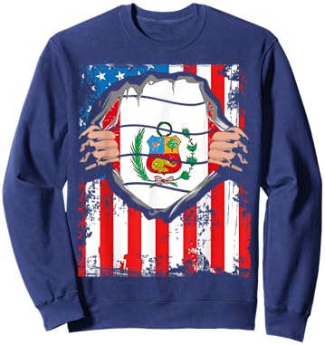 Peruvian American Grown Patriot Peru Flag from USA Sweatshirt - Sweatshirt | Navy
