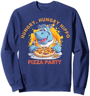Hungry Hungry Hippo Pizza Party Sweatshirt - Sweatshirt | Navy