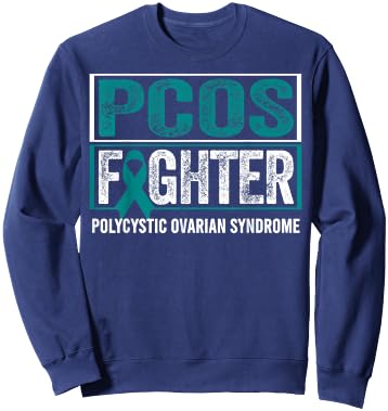 PCOS Awareness Shirt Polycystic Ovarian Syndrome Fighter Sweatshirt - Sweatshirt | Navy