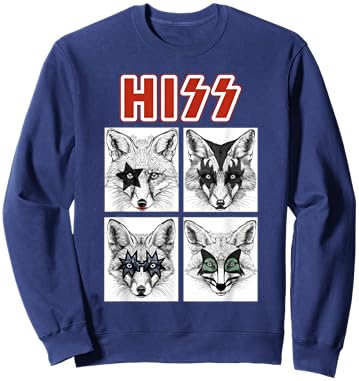 Retro Fox Rock Music Band Concert Men Kids Women Funny Fox Sweatshirt - Sweatshirt | Navy