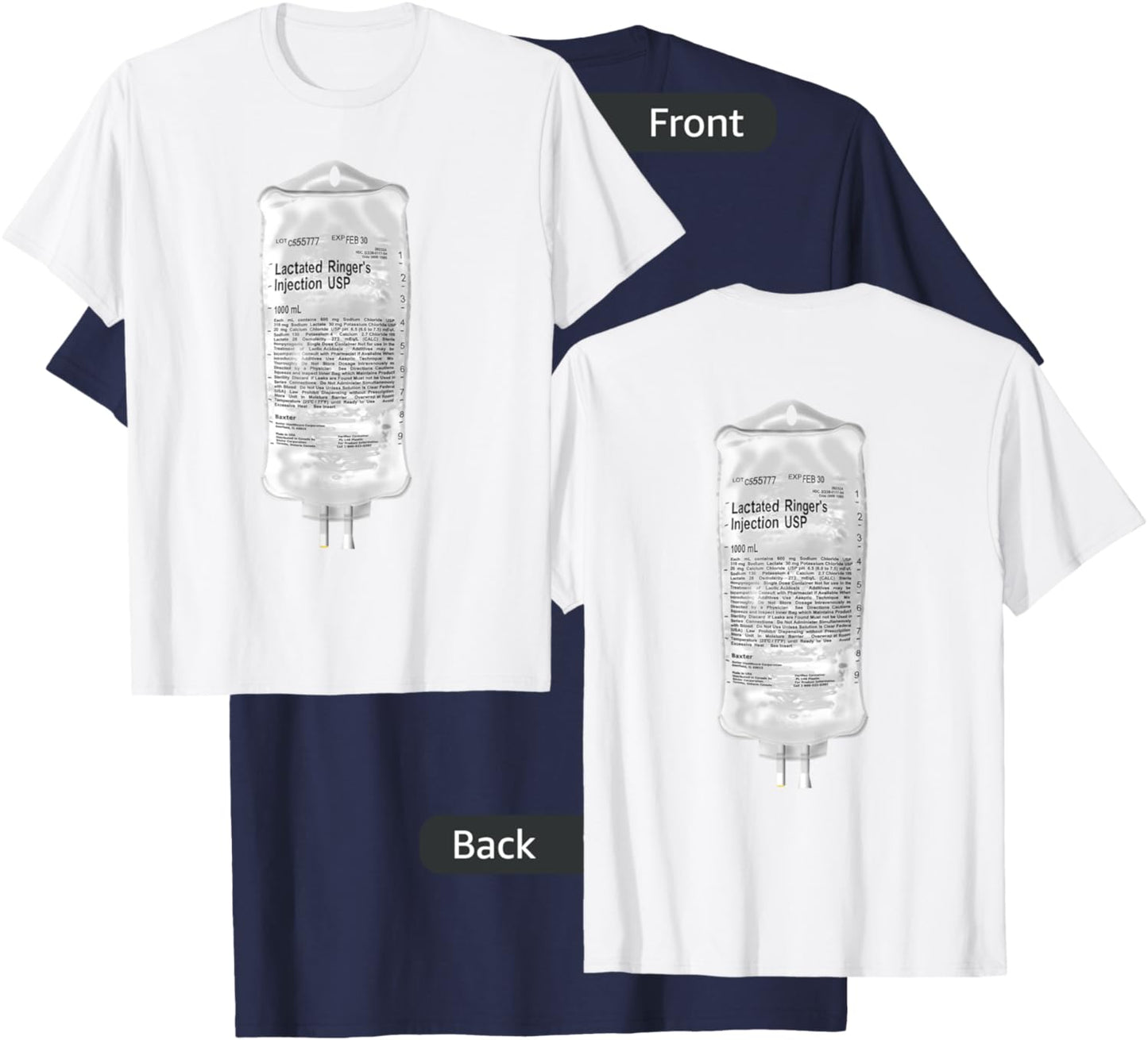Lactated Ringers IV Fluids T-Shirt - T-Shirt | Navy