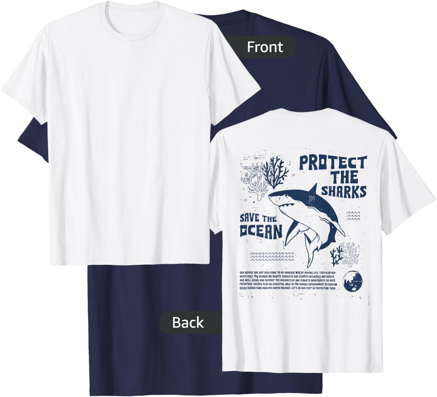 Protect The Local Sharks Scuba Diving Save The Ocean T-Shirt - T-Shirt | Navy