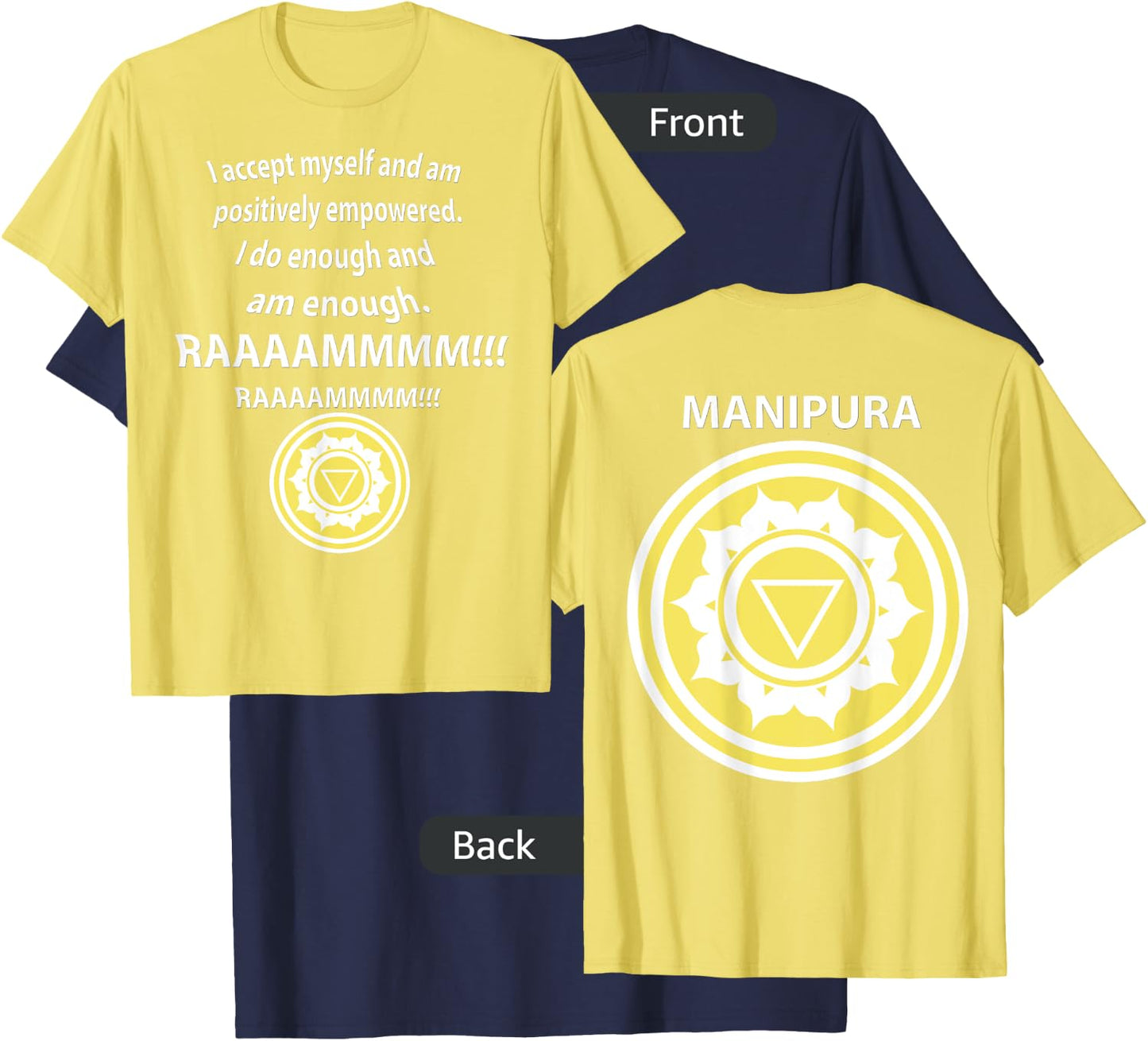 SOLAR PLEXUS CHAKRA MANIPURA Tantra Yoga MEDITATION T-Shirt - T-Shirt | Navy