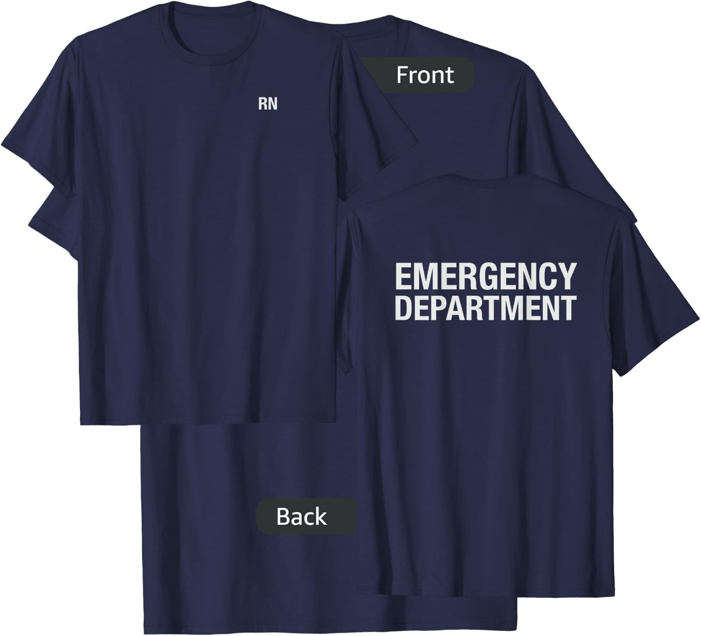 Emergency Department RN Nurse T-Shirt - T-Shirt | Navy